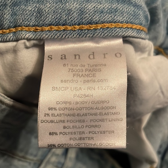 Sandro Cropped Denim Jean Capris, Size 40 Eur / 10 US - Picture 5 of 5
